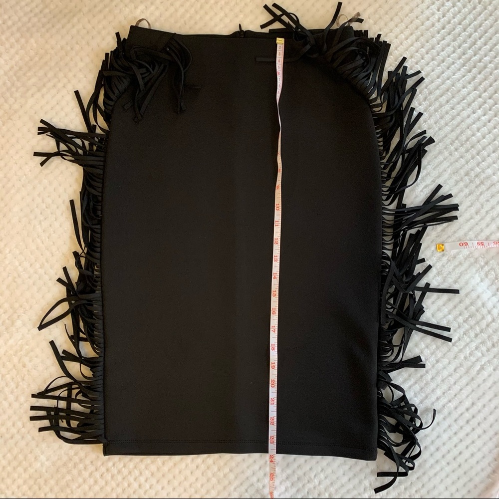High-Waisted Fringe Pencil Skirt